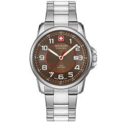 Swiss Military Men's Watch with Brown Dial and Silver Bracelet 06-5330.04.005