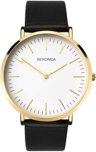 Sekonda Mens Classic Watch with White Dial and Black Strap 1344