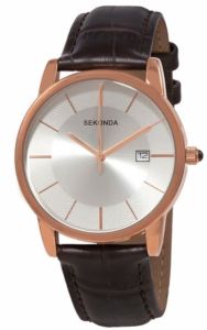 Sekonda Mens Watch with Silver Dial and Brown Leather Strap 1403