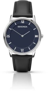 Sekonda Mens Watch with Blue Dial and Black Leather Strap 1433