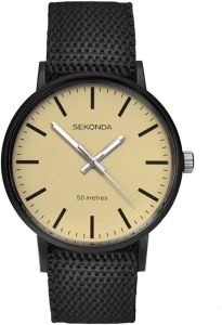 Sekonda Mens Watch with Beige Dial and Black Nylon Strap 1494