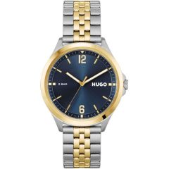 HUGO Mens Watch with Blue Dial and Two Tone Bracelet 1530219