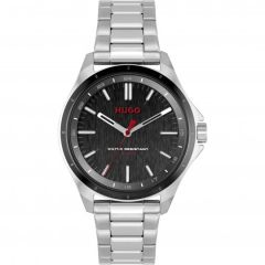 HUGO Mens Watch with Black Dial and Silver Bracelet 1530323
