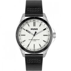 HUGO Mens Watch with Silver Dial and Black Strap 1530325