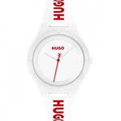 Hugo Mens Watch with White Dial and White Strap 1530345