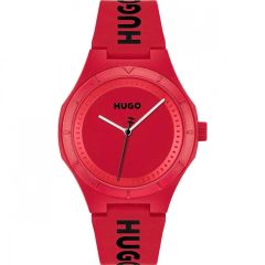 Hugo Mens Watch with Red Dial and Red Strap 1530346
