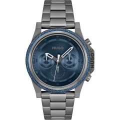 Hugo #Brave Mens Watch with Blue Dial and Grey Bracelet 1530350