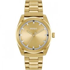 Hugo Mens Watch with Gold Dial and Gold Strap 1530354