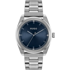 Hugo #Bright Mens Watch with Blue Dial and Grey Strap 1530361