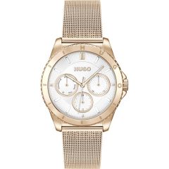HUGO Ladies Watch with Silver Dial and Rose Gold Strap 1540161