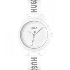 HUGO #Lit For Her Ladies Watch with White Dial and White Silicone Strap 1540165
