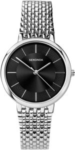 Sekonda Mens Classic Watch with Black Dial and Stainless Steel Strap 1619