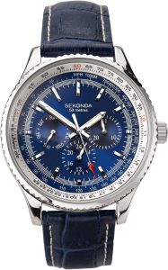 Sekonda Aviation Mens Watch with Blue Dial and Blue Leather Strap 1627