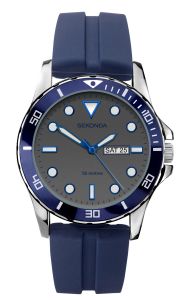 Sekonda Mens Watch with Grey Dial and Blue Silicone Strap 1702