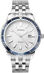 Sekonda Mens Watch with White Dial and Stainless Steel Bracelet 1790