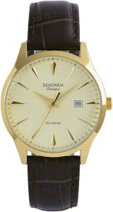 Sekonda Mens Watch with Champagne Dial and Brown Leather Strap 1811