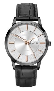 Sekonda Mens Watch with Silver Dial and Black Leather Strap 1815