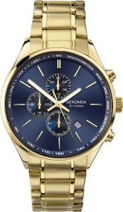 Sekonda Mens Chronograph Watch with Blue Dial and Gold Bracelet 1840