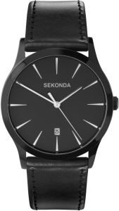 Sekonda Gents Watch with Black Dial and Black Leather Strap 1933