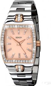 Seksy by Sekonda Ladies Watch with Rose Gold Dial and Silver Bracelet 2080