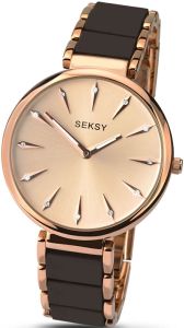 Sekonda Seksy Ladies Watch with Rose Gold Dial and Brown & Rose Gold Strap 2215