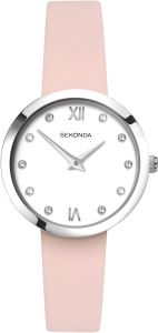 Sekonda Ladies Watch with White Dial and Pink Leather Strap 2760