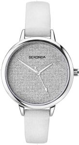 Sekonda Ladies Watch with Silver Glitter Dial and White strap 2820