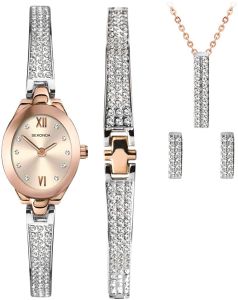 Sekonda Crystal Rose Christmas Set Ladies Watch Gift Set With Bracelet Necklace And Earrings 2924G
