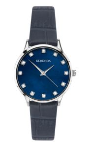 Sekonda Ladies Watch with Blue Mother of Pearl Dial and Blue Leather Strap 2959