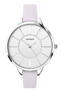 Sekonda Editions Ladies Watch with White Dial and Lilac Leather Strap 2975