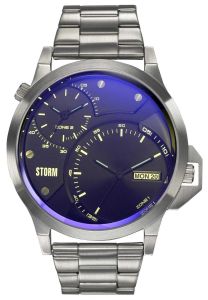 Storm Avalonic Lazer Blue Mens Watch with Blue Dial and Silver Bracelet 47502/LB