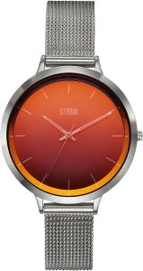 Storm Mini Styro Ladies Watch with Red Dial and Silver Milanese Strap 47516/R