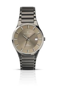 Accurist Gents Analogue Watch With Gun Metal Stainless Steel Bracelet And Grey Dial 7009