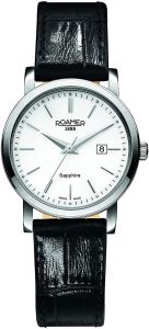 Roamer Ladies Watch with White Dial Black Leather Strap 709844 41 25 07