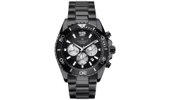 Accurist Mens Chronograph Watch with Black Dial and Black Bracelet 7205