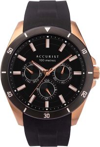 Accurist Mens Classic Watch with Black Silicone Strap 7342