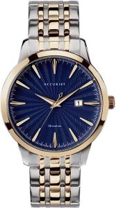 Accurist Mens Watch with Blue Dial and Two Tone Bracelet 7368
