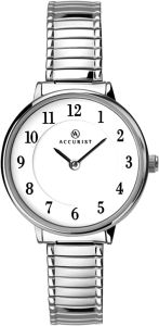 Accurist Ladies Watch with White Dial and Stainless Steel Expanding Bracelet 8138