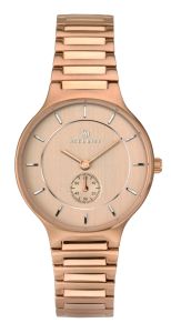 Accurist Ladies Analogue Quartz Watch With Rose Gold Dial And Rose Gold Plated Bracelet 8187