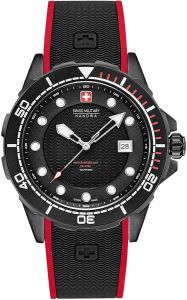Swiss Military Hanowa Mens Watch with Black Dial and Black Silicone Strap 06-4315.13.007