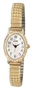 Limit Ladies Watch with White Dial and Gold Stainless Steel Expander Bracelet 6030