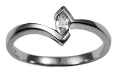 Ladies 9k White Gold Marquise Solitaire Diamond Engagement Ring 0.15ct