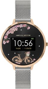 Amelia Austin Bicycle Ladies Smart Watch with Silver Milanese Strap AA03-4003