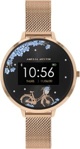 Amelia Austin Bicycle Ladies Smart Watch with Rose Gold Milanese Strap AA03-4004