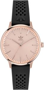Adidas Ladies Watch with Rose Gold Dial and Black Silicone Strap AOSY220702I