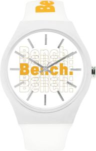 Bench Mens Watch with White Dial and White Silicone Strap BEG013W