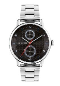Ted Baker Mens Watch with Black Dial and Silver Bracelet BKPBXF009