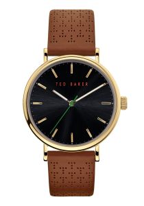 Ted Baker Mens Watch with Black Dial and Brown Leather Strap BKPMMF911