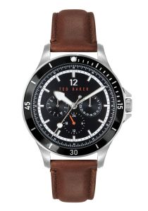 Ted Baker Mens Watch with Black Dial and Brown Leather Strap BKPNTF004