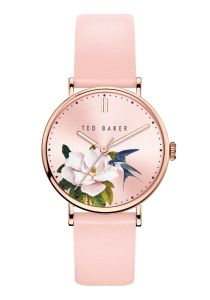 Ted Baker Ladies Watch with Pink Flower Dial and Nude Leather Strap BKPPFF909